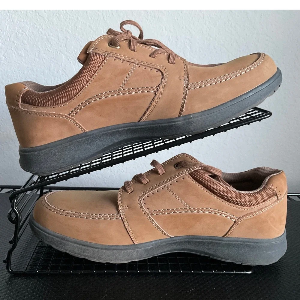 Earth Origins Niles Mens Brown Leather Oxford Casual Shoes Size 10 M